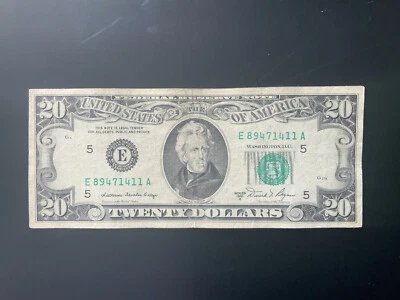 1981A $20 DOLLAR BILL E89471411A - Image 1 of 4