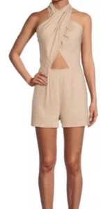 Gianni Bini Wmn’s Black Romper Shorts Linen Blend NWT Size 8 Beautiful Designer - Picture 1 of 8