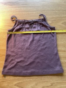 Talbots girls size 14 purple spaghetti strap top with lace and beads - Picture 1 of 5
