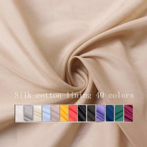 1 MeterX1.4 Meter Silk Cotton Lining White Solid Color Natural Silk Fabric Scarf - Picture 1 of 42