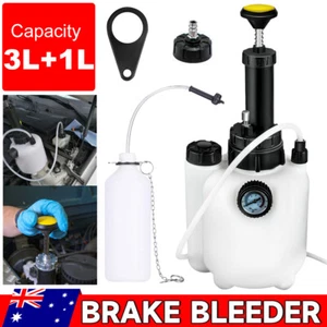3L+1L Car Air Brake Bleeder Clutch Bleeding System Tool Hand Pump Fluid Bleed Ki - Picture 1 of 12