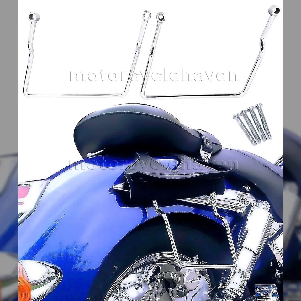 Bolsa de sillín soportes barras cromadas para Honda VTX1300 VTX1800 R & S 2002-UP Foto 1 de 4