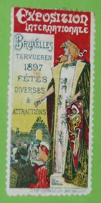 CINDERELLA TIMBRE 1897 BRUXELLES TERVUEREN BELGIQUE EXPOSITION INTERNATIONALE - Photo 1/2