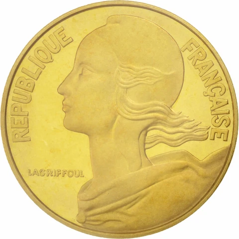 [#92011] Coin, France, 20 Centimes, 1974, MS, Aluminum-Bronze, KM:P494 Cover