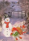 Happy New Year Christmas Gnome Snowman Vintage Postcard Cpsm #Pau382.G