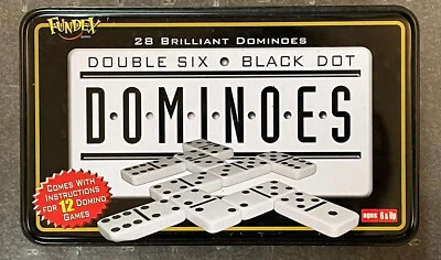 Dominoes Double 6 Black Dot Fundex Games 28 Brilliant Dominoes New - Image 1 of 4