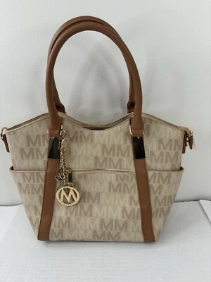 Miak Collection Tote Bag with Shoulder Strap Beige Medium Covered - Image 1 of 4