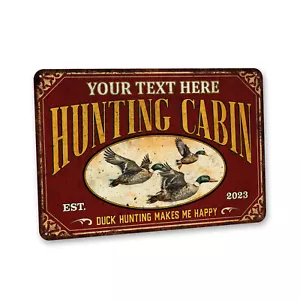 Custom Hunting Cabin Sign Duck Hunting Gift For Dad Metal Sign Bird 108122002220 - Picture 1 of 10