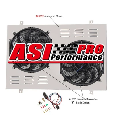 Aluminum Fan Shroud+Relay for 1985-1997 Ford F150 F250 F350 Bronco 5.0L 5.8L V8 - Image 1 of 4