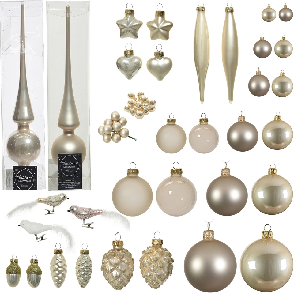 Christbaumschmuck Glas Weihnachtsbaumschmuck Christbaumkugeln champagner perle - Bild 1 von 1