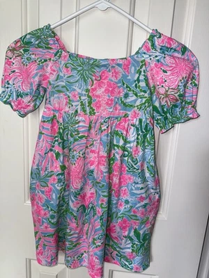 NWT Lilly Pulitzer Amalfi Blue Leaf It Wild Little Girls Dress Size Small 4-6 - Image 1 of 4