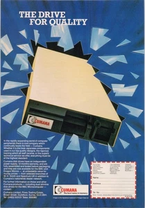 Cumana Vintage Computer Disk Drive Print Ad 1984 Blue Design - Bild 1 von 1
