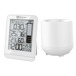 Miraval Funk-Wetterstation mit Regenmesser LCD Datum Hygrometer Regenmenge - Picture 1 of 3