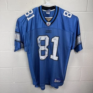 Maglia vintage Reebok Detroit Lions Calvin Johnson uomo XL NFL blu sul campo 2XL - Foto 1 di 21