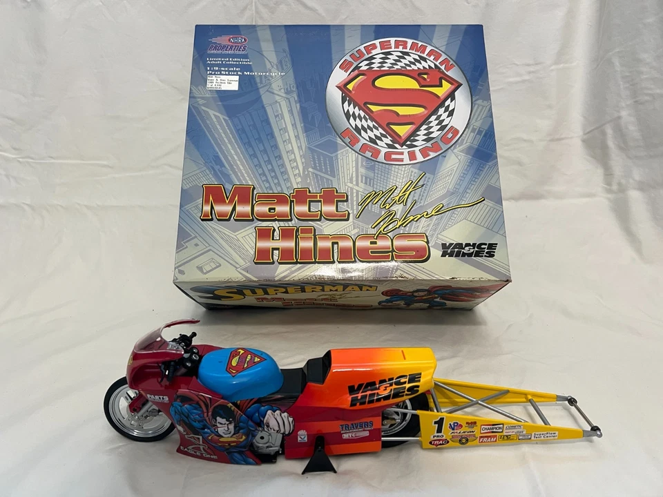 1999 Matt Hines Vance & Hines Superman Pro Stock Bike 1:9 Scale - Image 1 of 2