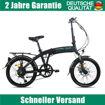 20 Zoll Klapprad 250W 9 Geschwindigkeit Faltrad Mini Stadtfahrrad Schwarz Neu - Bild 1 von 4