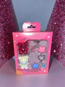 Juego de llaveros UNICAT Juicy Lip Balm Oso brillante - Regalo para el cuidado de los labios Kawaii Nuevo - Imagen 1 de 4