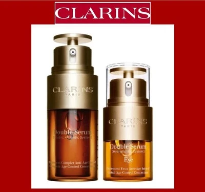 CLARINS 双精华眼 0. 6 盎司/20 毫升 & CLARINS 双 R 精华液 1 盎司/30 毫升 全新带盒 — 第 1/4 张图片