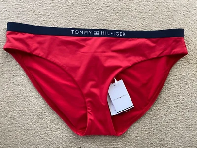 BNWT TOMMY HILFIGER RED & BLUE SIGNATURE LOGO BIKINI BOTTOMS - SIZE XL (18)!! - Image 1 of 4