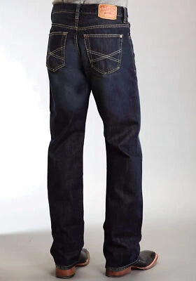 Stetson Mens Blue 100% Cotton Dark Rinse Jeans - Image 1 of 2