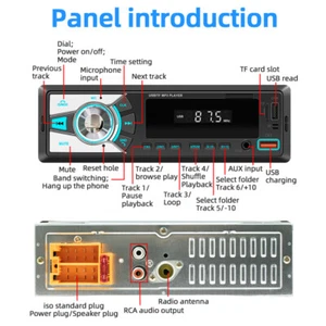US STOCK 12V Car Stero FM Radio Car Player Bluetooth Stereo MP3 USB AUX BT Part - Picture 1 of 13