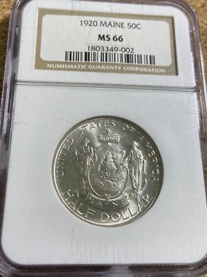 1920-P 1920 Maine Commemorative Half Dollar 50c NGC - MS66 - Image 1 of 4