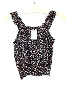NWT Who What Wear Sketch Leopard Ruffle Tank Top Size 3X - Picture 1 of 8