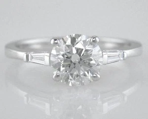 Anillo solitario de diamantes de corte brillante certificado F VS1 de 1,70 quilates compromiso de oro de 18 quilates - Imagen 1 de 1