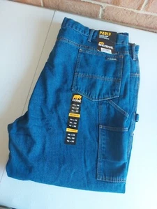 BERNE MENS FLANNEL LINED RELAX FIT WORK JEANS 46×30 NWT DARK BLUE - Picture 1 of 10