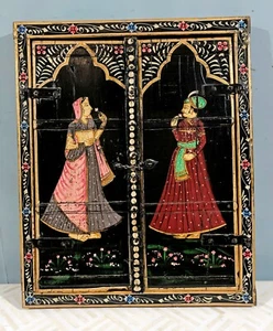 Antique Wooden Large Wall Décor Window Panel Original Old Fine New Hand Painted - Picture 1 of 8
