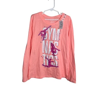 Children's Place T-Shirt Girl's Medium Gymnastics Neon Long Sleeve Tee NWT - Picture 1 of 6