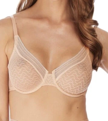 Wacoal Aphrodite Bra Size 32C Powder Beige Underwired Seamless Plunge 140002 New - Image 1 of 4