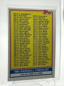 1983 Topps Checklist: 265-396 Baseball Card #349 NM-Mint FREE SHIPPING - Picture 1 of 3