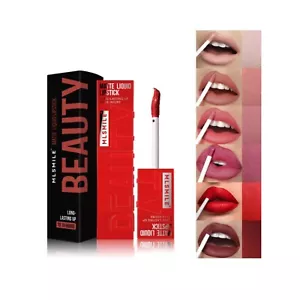 MLSMILE Waterproof Matte Lip Glaze - Long-Lasting Sexy Nude Red Liquid Lipstick - Picture 1 of 12