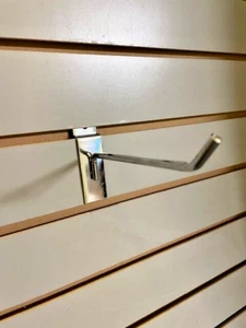 Set of 12 Chrome 6 inch Slatwall Hooks - Picture 1 of 4