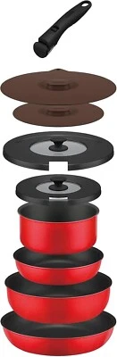 Thermos Durable Series 9-piece frying pan set with removable handles KSA-9A R JP - Image 1 of 4