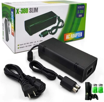 For Microsoft Xbox 360 Slim 360S Power Supply Adapter Brick Charger Power Cord  - Image 1 of 4