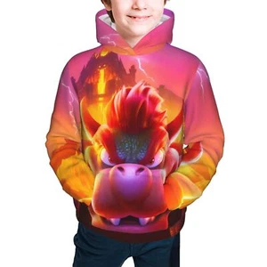 Super Mario Bros Movie Boys Pullover Hoodie Casual Hooded Sweatshirt with Pocket - Picture 1 of 28