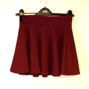 Mini skater SKIRT 26" (66 cm) stretch waist to 30" for fit, flared hem, burgundy - Picture 1 of 3
