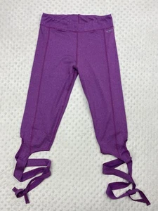 XOXO Sport Leggings Tie Bottom Capri - Womens Large L - Yoga Comfort Purple - Picture 1 of 8