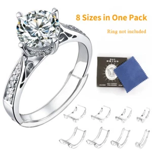 8 Pcs Ring Size Adjuster Invisible Clear Ring Sizer Jewelry Fit Reducer Guard US - Picture 1 of 12