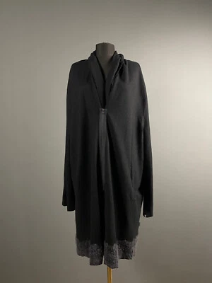 Rare OSKA Green Black Lagenlook Pure Wool Zip Pea Coat Jacket Size 5 XL - Image 1 of 4