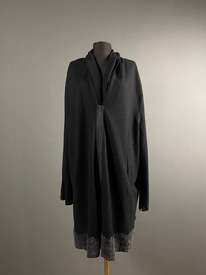 Rare OSKA Green Black Lagenlook Pure Wool Zip Pea Coat Jacket Size 5 XL - Image 1 of 4