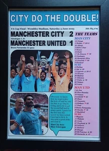Manchester City 2 Manchester United 1 - 2023 FA Cup final - souvenir print - Picture 1 of 5