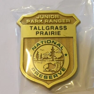 TALLGRASS PRAIRIE PRESERVE Junior Jr National Park Ranger Plastic Souvenir Badge - Picture 1 of 2
