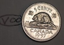 Canada 1997 5 Cents Elizabeth II Canadian Nickel Five Cent Lot #V00