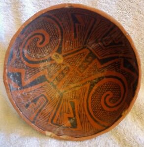 Prehistoric Anasazi Red Ware Native American St Johns Polychrome Pottery Bowl