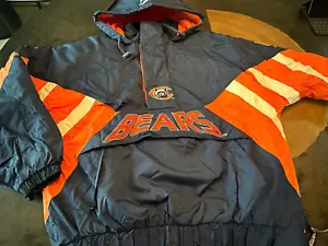 Vintage Starter Pro Line Authentic Chicago Bears 1/2 Zip Pullover Puffer Jacke XL - Bild 1 von 11