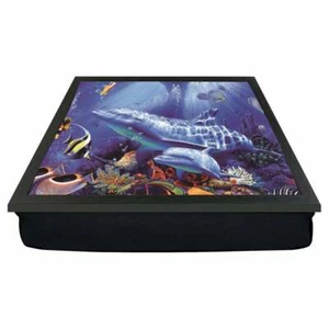 Blue Dolphin Planet Sea Sealife Cushion Laptop Lap Dinner Tray Present Gift - Picture 1 of 2