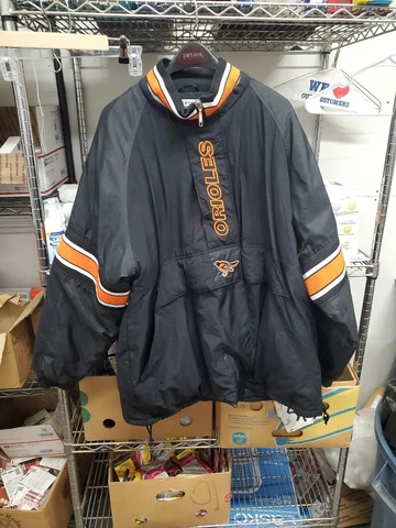 Vintage Baltimore Orioles MLB Starter 1/4 Zip Pullover Jacket XL Bird embroidery Cover